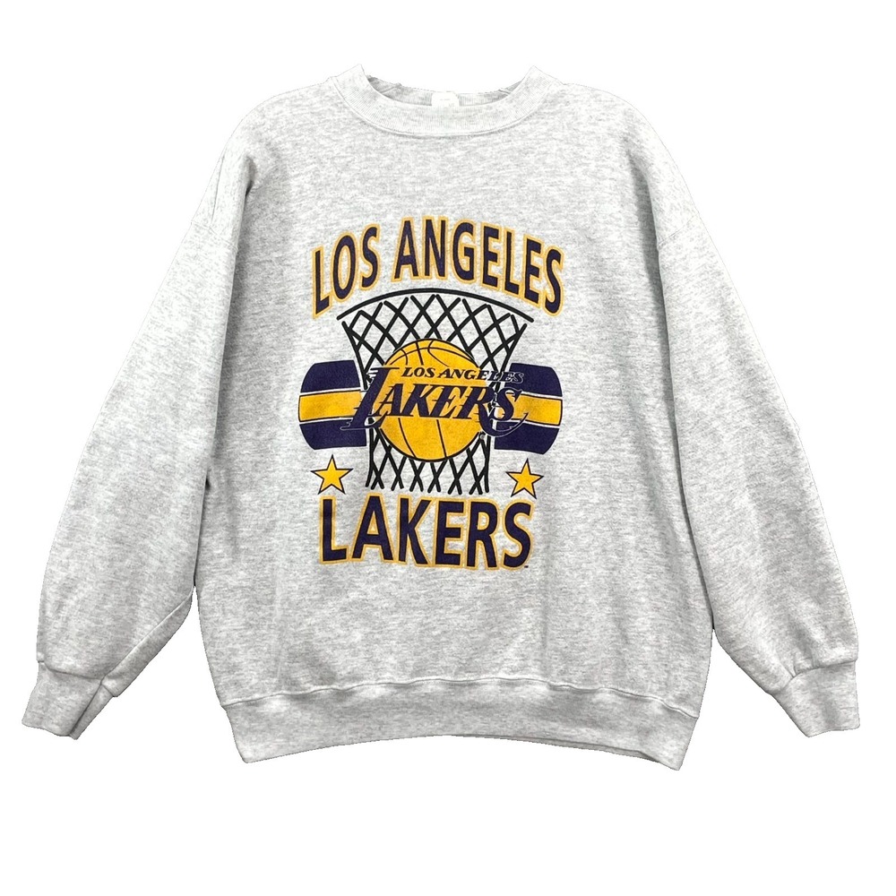 Vintage Artex Los Angeles Lakers Sweatshirt Mens XL Gray Drop Shoulder NBA USA